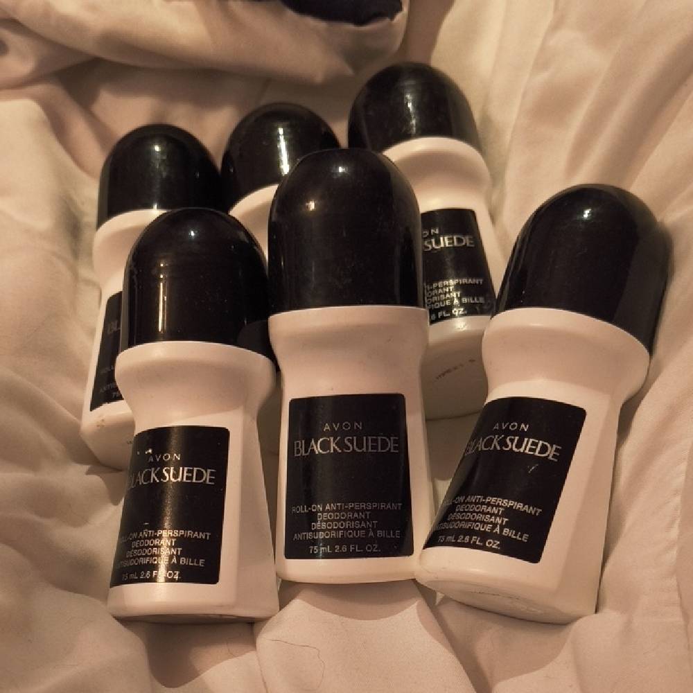 Avon Black Suede Roll-On Deodorant - Classic Black and White
